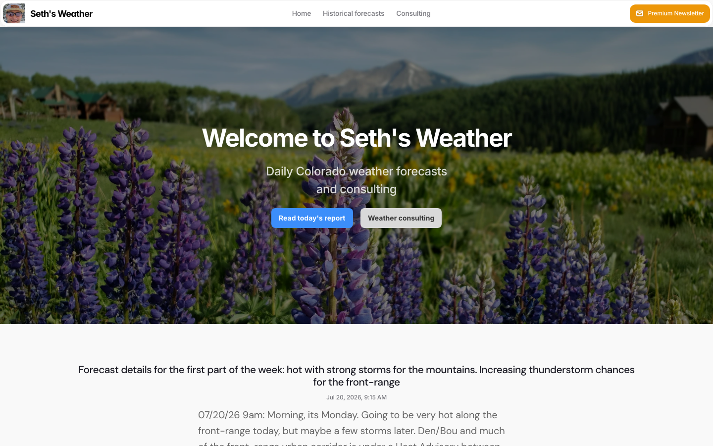 Seth's Weather website